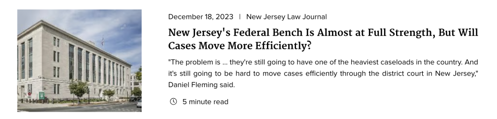 Partner Daniel Fleming Quoted In The Recent New Jersey Law Journal ...